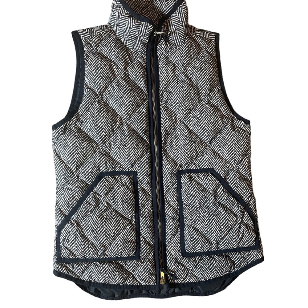 J. Crew Herringbone Quilted Down Puffer Vest